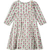 Button Bib Dress in Pink Floral