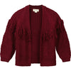 Long Tassel Cardigan in Plum
