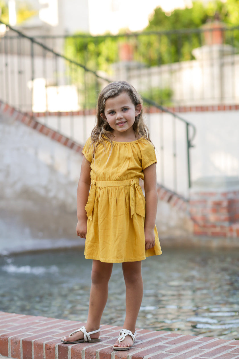 Bow Detail Dress in Mustard