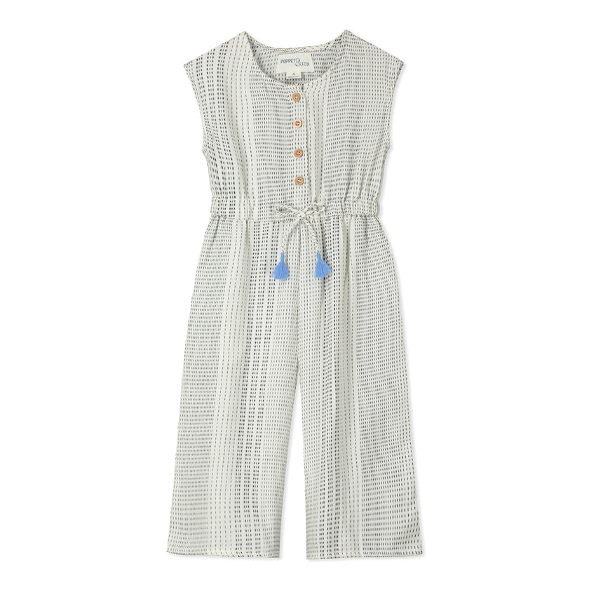 Navy Dot Jersey Jumpsuit