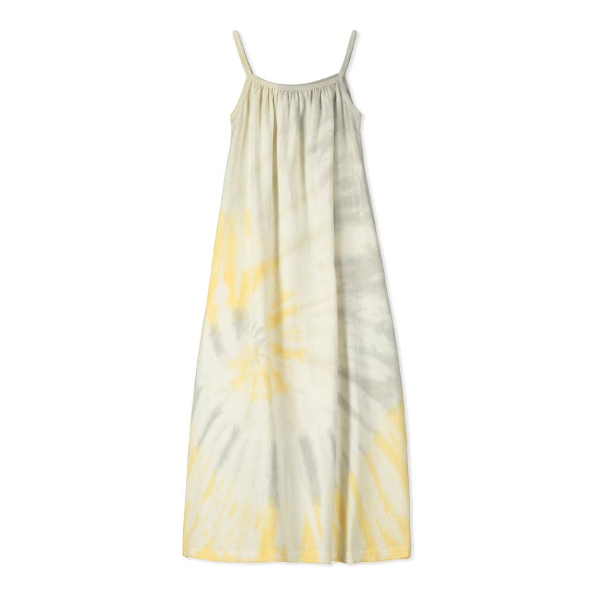 Strappy Tie Dye Dress in Yellow