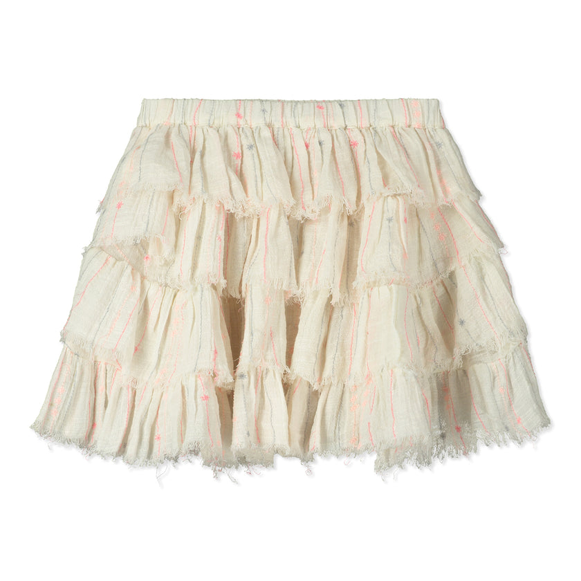 Rara Skirt in Pink and Grey Embroidery