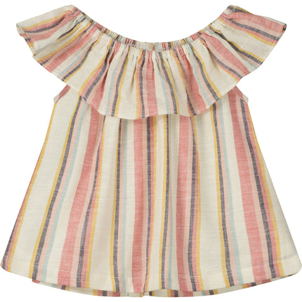 Striped Blouse in Pink & Green